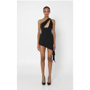 NWT By.Dyln Elena Mini Dress – Asymmetric Cutout Black Bodycon –‎ Women’s M